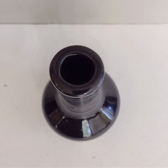 Vintage Haeger Floral Bud Vase Black Glossy Pottery 5.5" - Picture 4 of 6